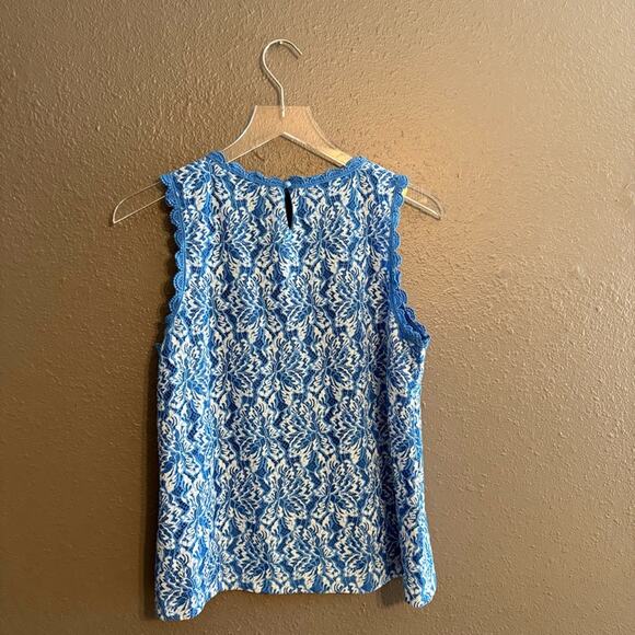 Choklate Paris Blue Lace Floral Blouse Size L - Picture 3 of 5